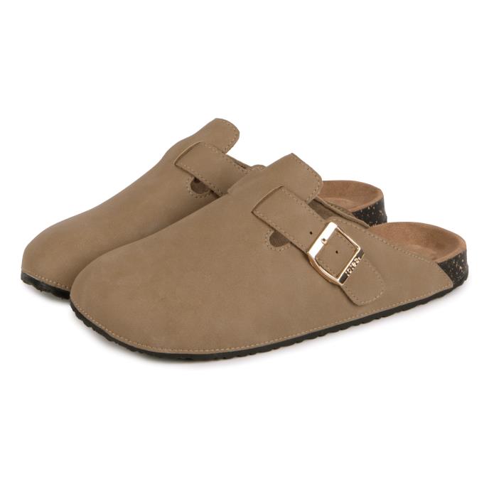 totes Ladies PU Clog Taupe Extra Image 1